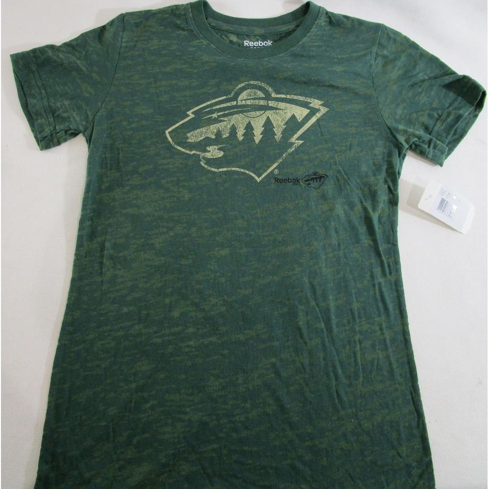 Reebok Girl's Medium Minnesota Wild NHL Hockey T-Shirt Tee TShirt Top NEW